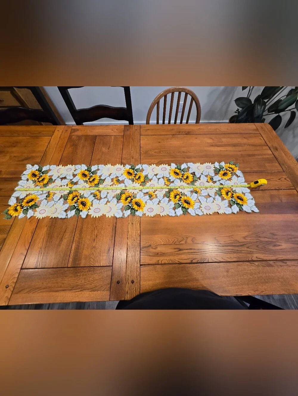 Sunflower Applique Table Runner. Decor - Yellow & Green